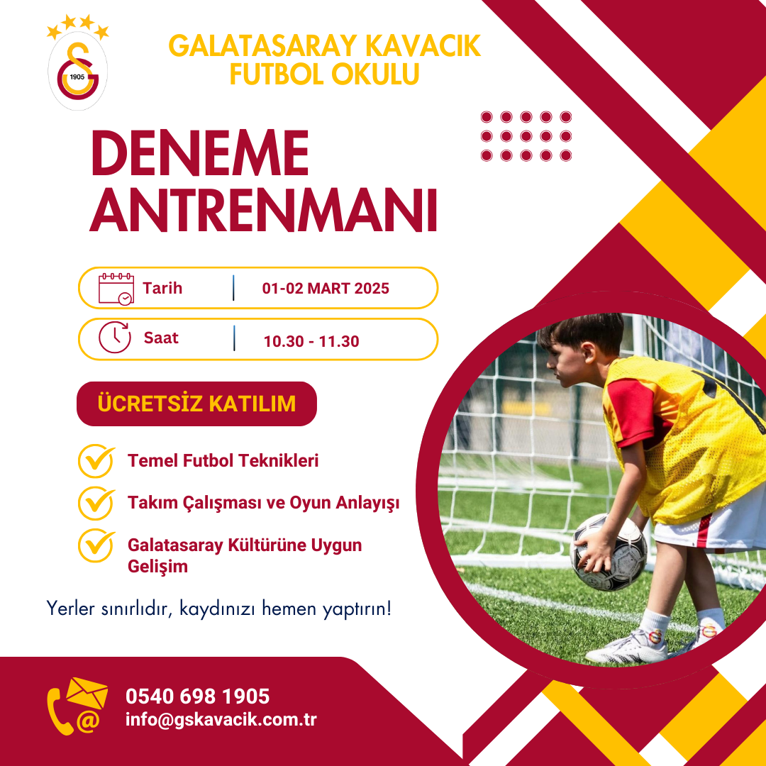 GALATASARAY KAVACIK FUTBOL OKULU'NDAN BÜYÜK FIRSAT!